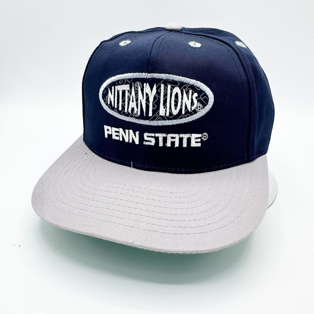VTG Penn State Nittany Lions Embroidered Spellout SnapBack Youth Hat Blue Gray